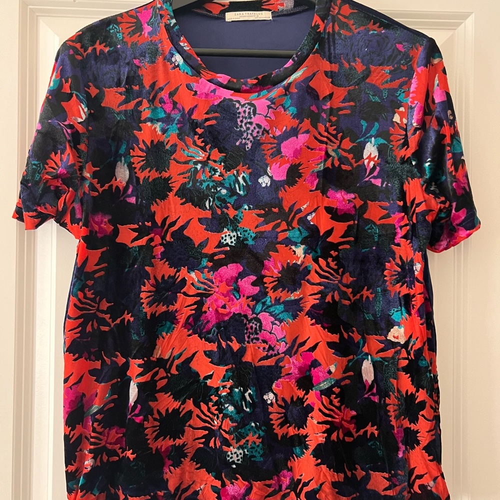 Zara Velvet-like Pullover Top